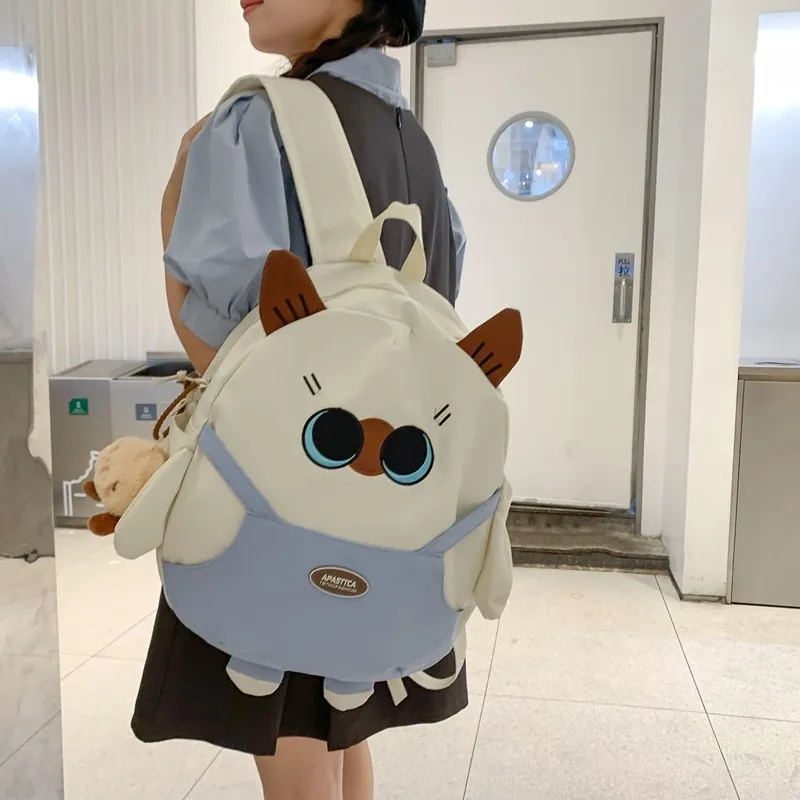 AIBAG Nylon Backpack Women's White/Black/Khaki-6