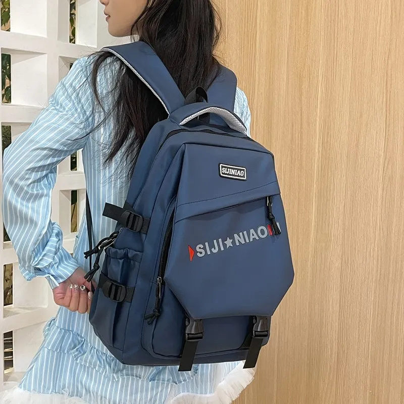 AIBAG Oxford Backpack Unisex Gray/Black/Red/Green/Blue/White-19