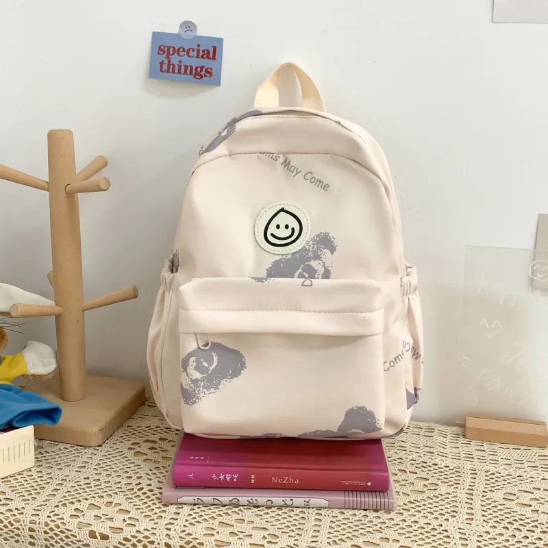 AIBAG Nylon Fabric Backpack Women's Grey/Pink/Blue/Brown-1