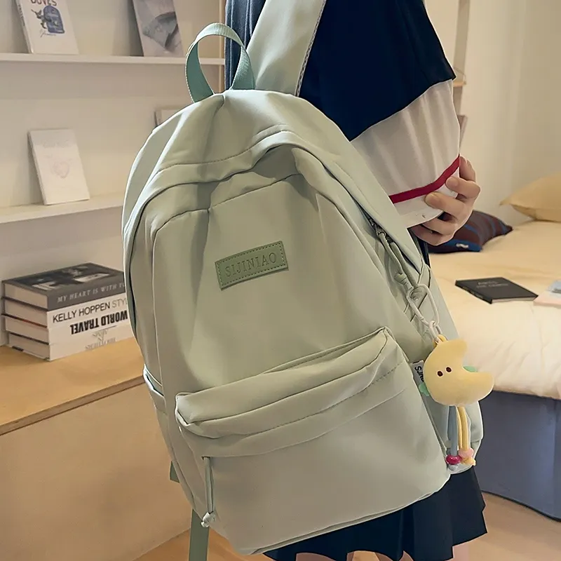 AIBAG Nylon Backpack Unisex Ecru/Green/Purple/Blue/Black-11