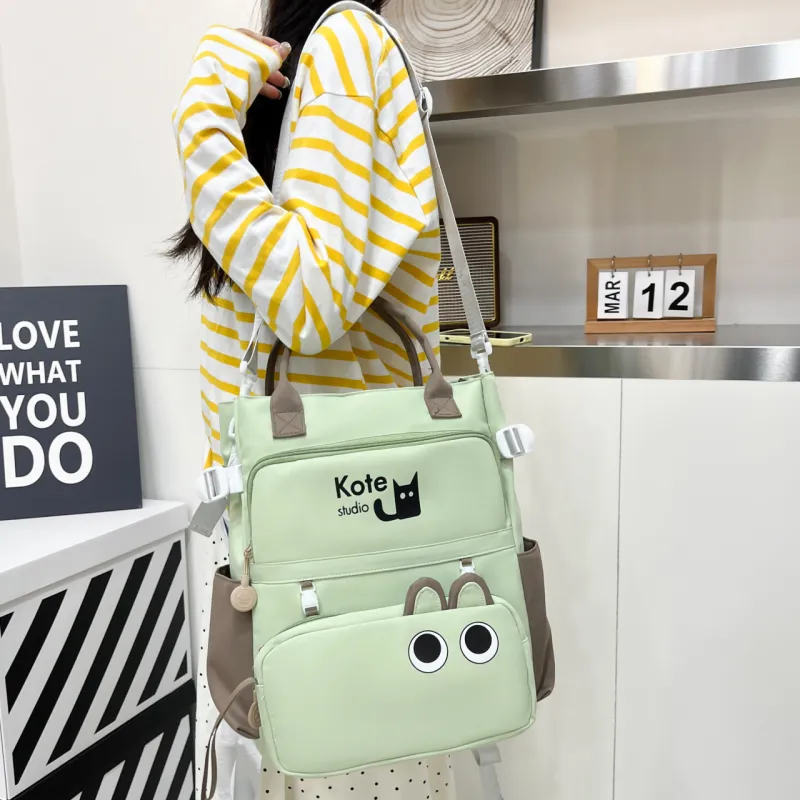 AIBAG Fabric Backpack Unisex Black/Pink/Green/Khaki/Lake Blue-25