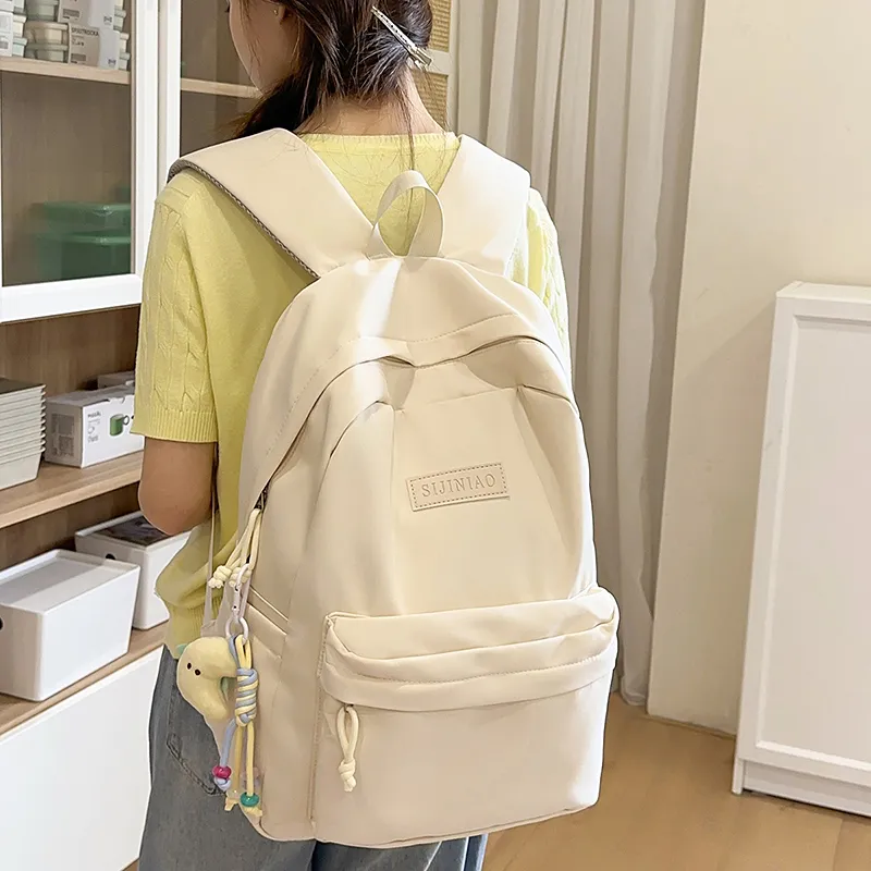 AIBAG Nylon Backpack Unisex Ecru/Green/Purple/Blue/Black-3