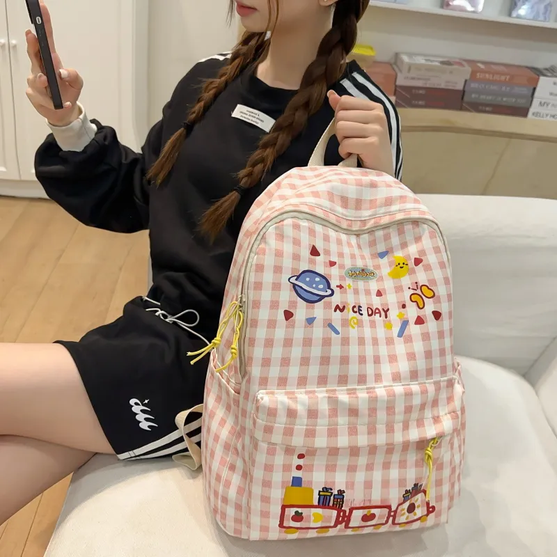 AIBAG Nylon Backpack Women's Pink-5