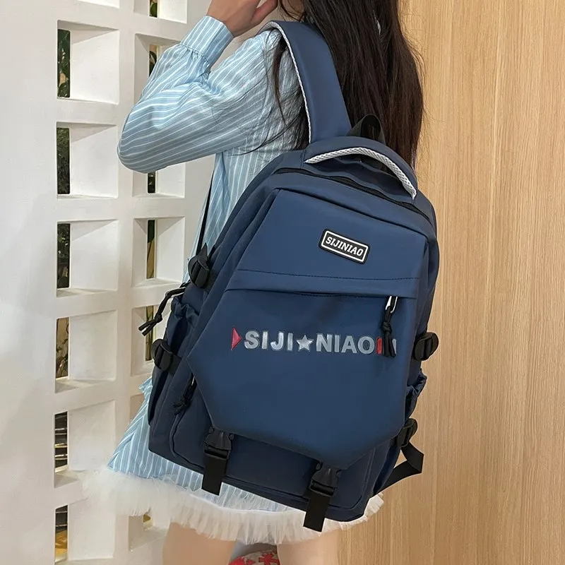 AIBAG Oxford Backpack Unisex Gray/Black/Red/Green/Blue/White-20