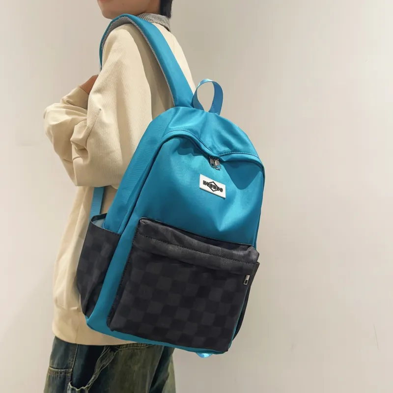 AIBAG Nylon Backpack Unisex Black/Pink/Purple/Dark Blue/Navy Blue-21
