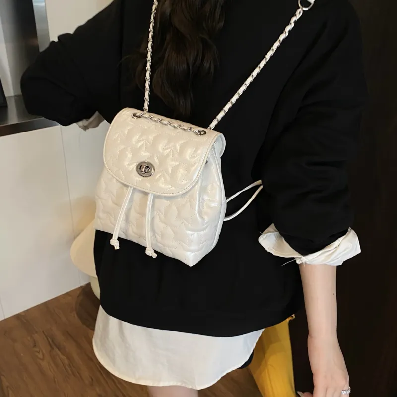 AIBAG PU Backpack Regular Women's White/Black/Purple/Yellow/Pink-6