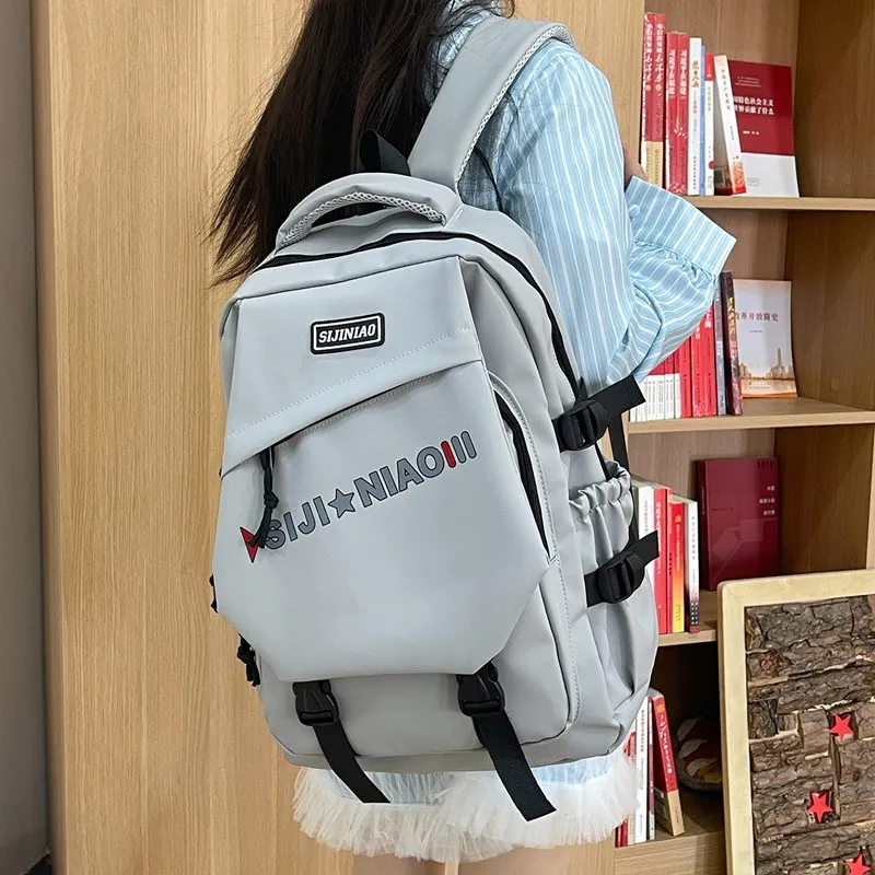 AIBAG Oxford Backpack Unisex Gray/Black/Red/Green/Blue/White-28