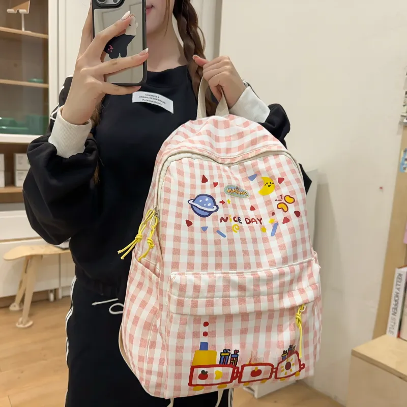 AIBAG Nylon Backpack Women's Pink-4