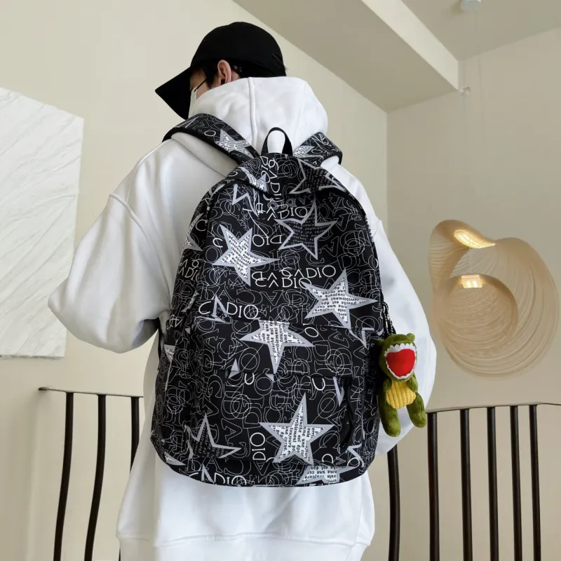 AIBAG Nylon Backpack Unisex Black Gray/Black Green/Black Blue/Black Yellow/White/Khaki-1