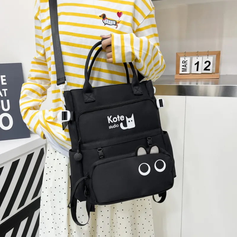 AIBAG Fabric Backpack Unisex Black/Pink/Green/Khaki/Lake Blue-3