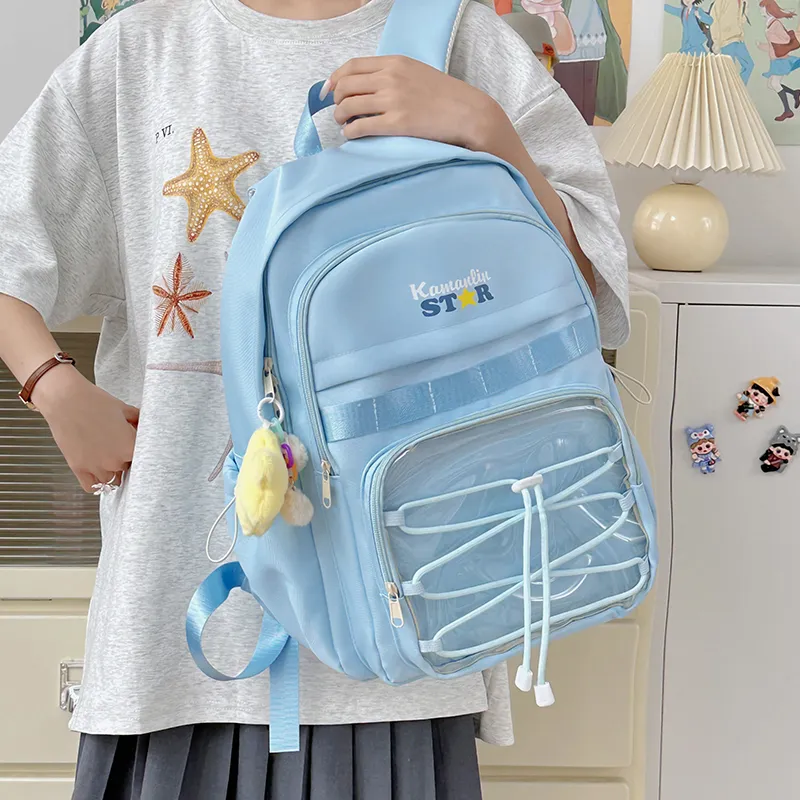 AIBAG Nylon Backpack Unisex Blue/Yellow/Black/White-6