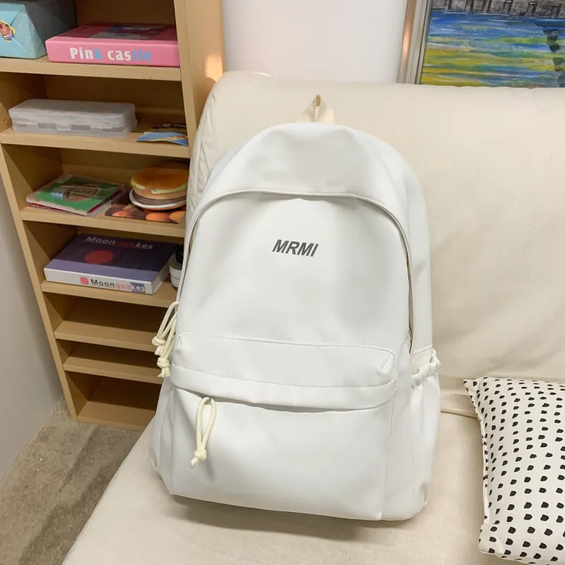 AIBAG Nylon Backpack Unisex White/Black-5