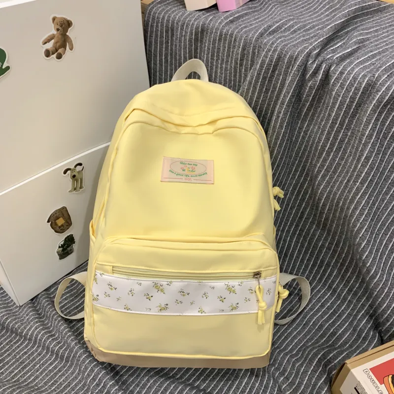 AIBAG Nylon Backpack Women's Black/Pink/Yellow/Green/Blue-15