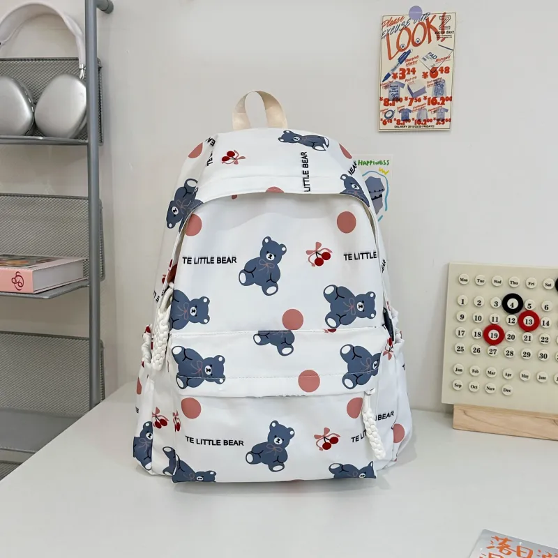 AIBAG Nylon Backpack Unisex White/Black/Green/Blue/Pink-2