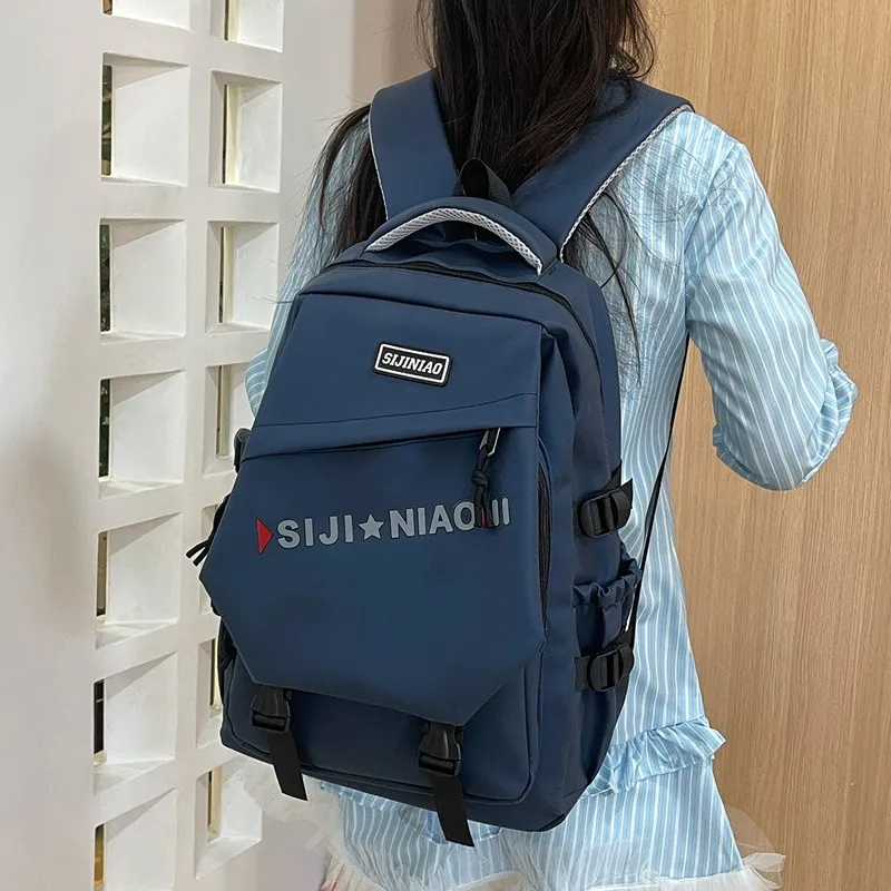 AIBAG Oxford Backpack Unisex Gray/Black/Red/Green/Blue/White-17