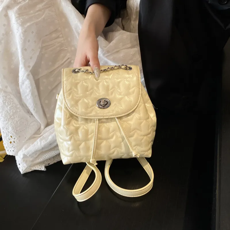 AIBAG PU Backpack Regular Women's White/Black/Purple/Yellow/Pink-27