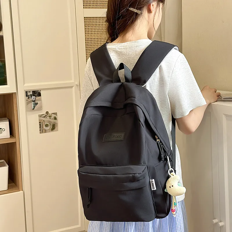 AIBAG Nylon Backpack Unisex Ecru/Green/Purple/Blue/Black-33
