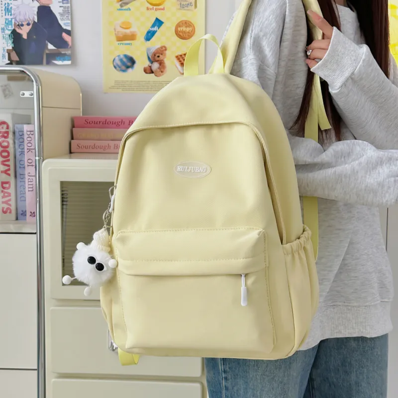 AIBAG Nylon Backpack Unisex White/Black/Yellow/Green/Blue-14