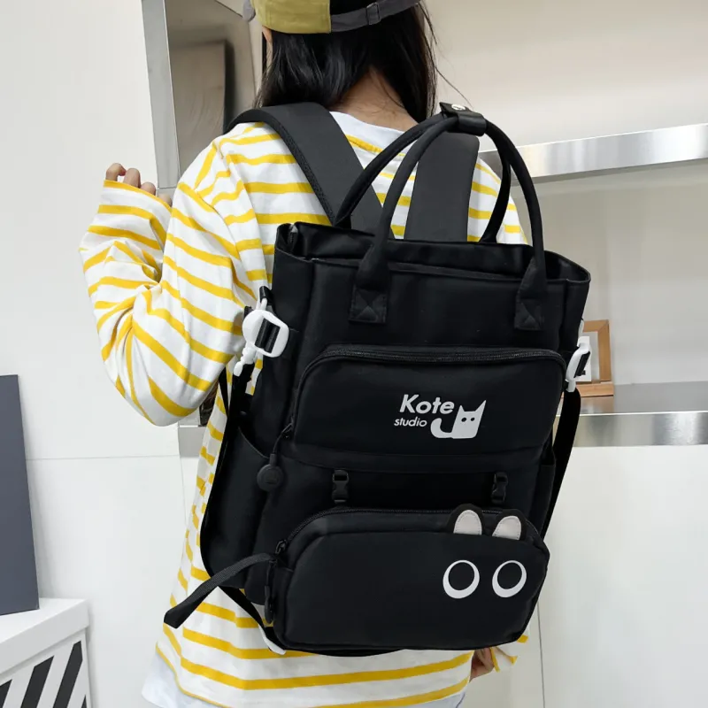 AIBAG Fabric Backpack Unisex Black/Pink/Green/Khaki/Lake Blue-5