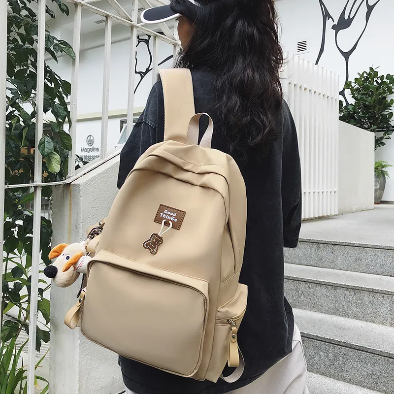 AIBAG Nylon Backpack Unisex White/Black/Khaki/Blue-13