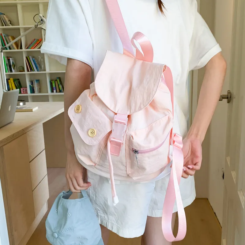 AIBAG Nylon Backpack Regular Women's Pink/Blue/Green/Yellow/Black-2