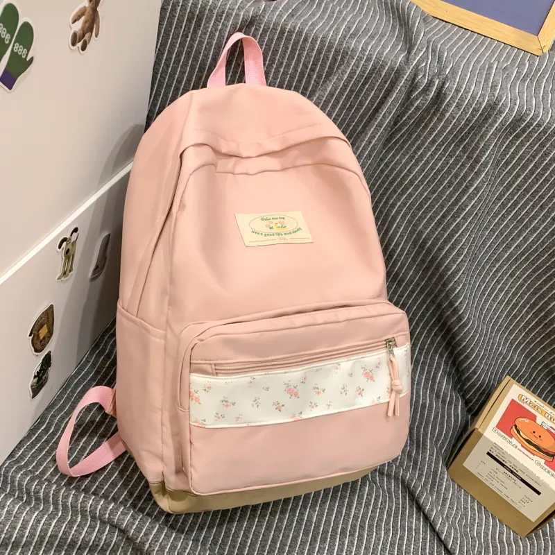 AIBAG Nylon Backpack Women's Black/Pink/Yellow/Green/Blue-12