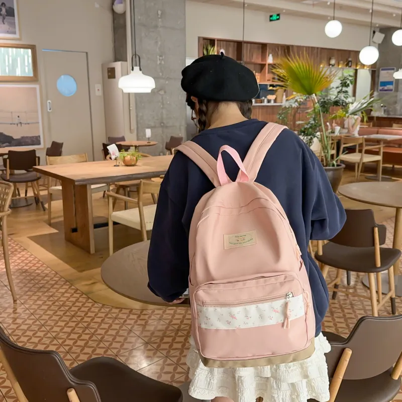 AIBAG Nylon Backpack Women's Black/Pink/Yellow/Green/Blue-10