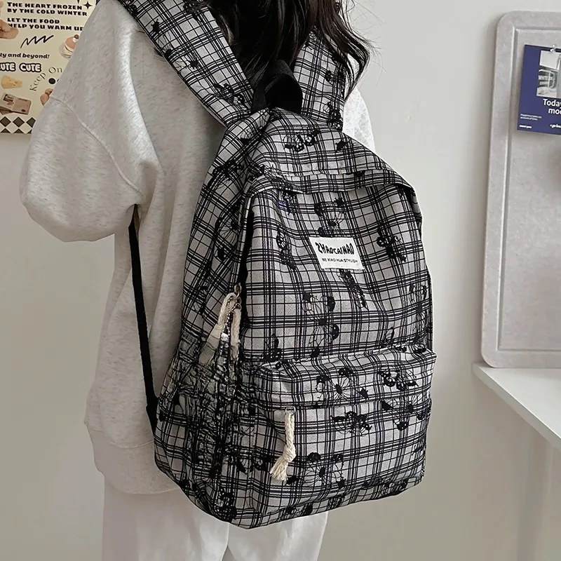 AIBAG Polyester Backpack Unisex White/Gray/Black-14