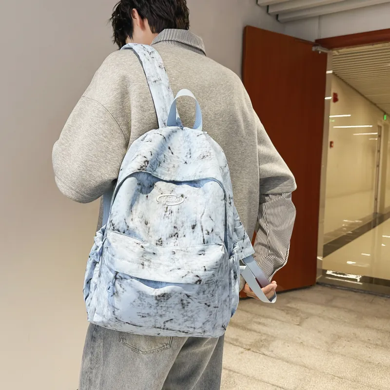AIBAG Nylon Backpack Unisex Blue/Red/Black/White-2