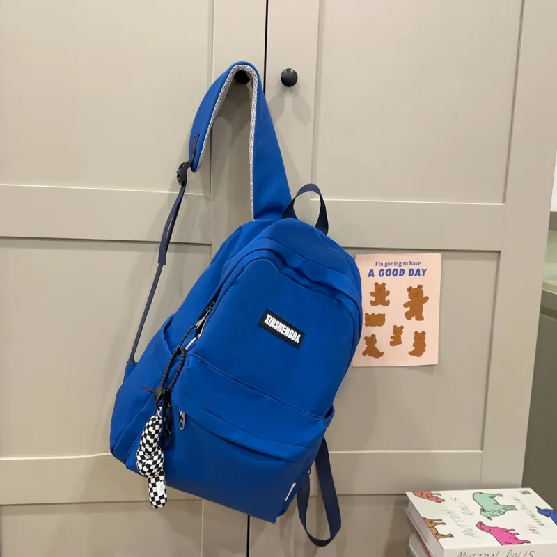 AIBAG Nylon Backpack Unisex White/Black/Red/Khaki/Blue-23