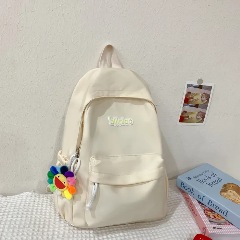 AIBAG Nylon Backpack Unisex White/Black/Blue/Pink-1