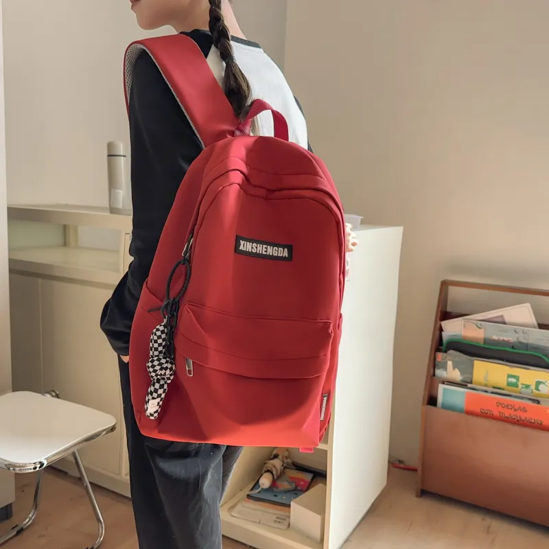 AIBAG Nylon Backpack Unisex White/Black/Red/Khaki/Blue-14