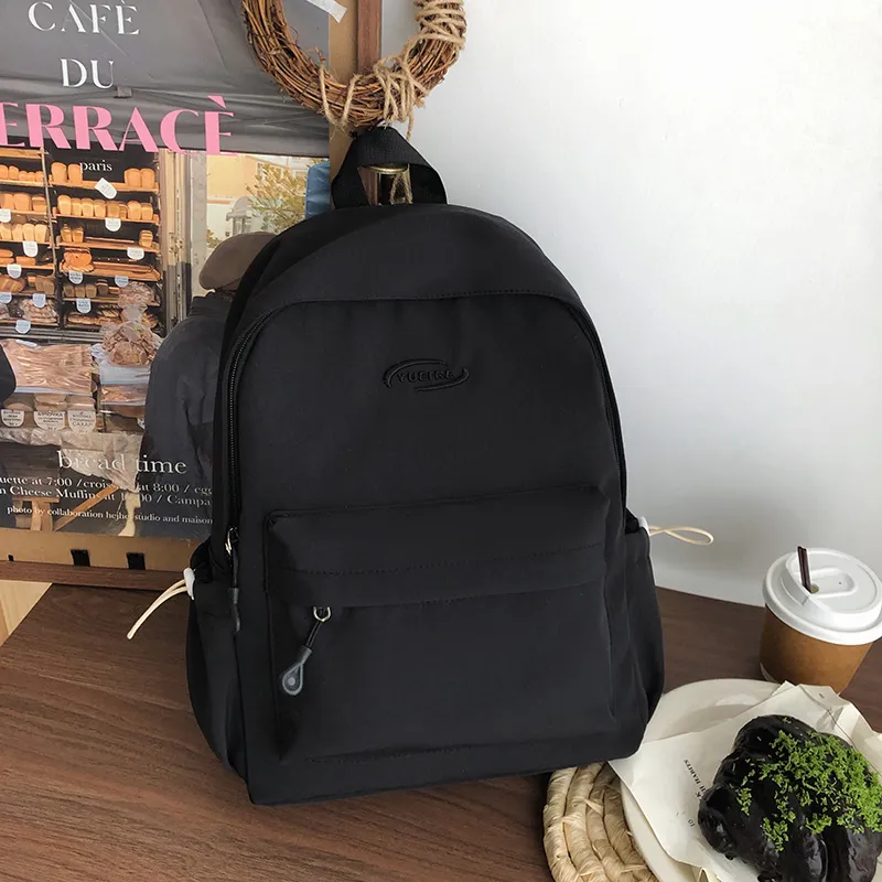 AIBAG Nylon Backpack Unisex White/Black/Red/Yellow/Blue/Pink-1