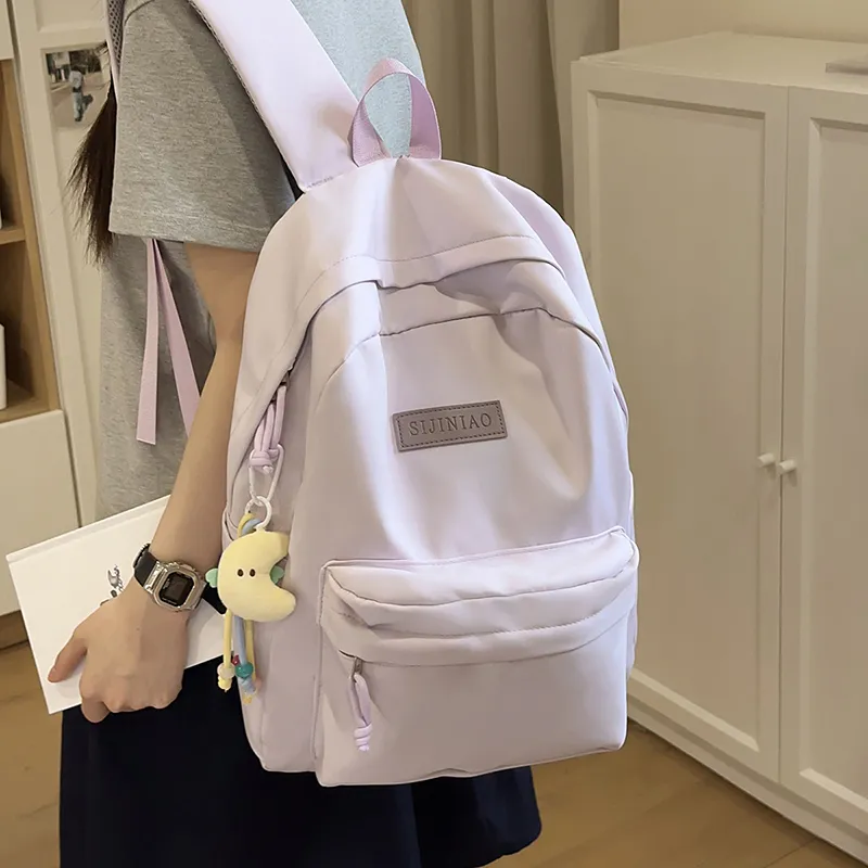 AIBAG Nylon Backpack Unisex Ecru/Green/Purple/Blue/Black-22