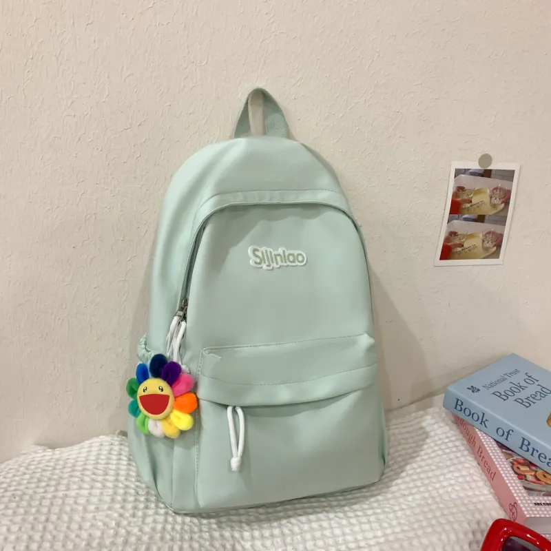 AIBAG Nylon Backpack Unisex White/Black/Blue/Pink-16