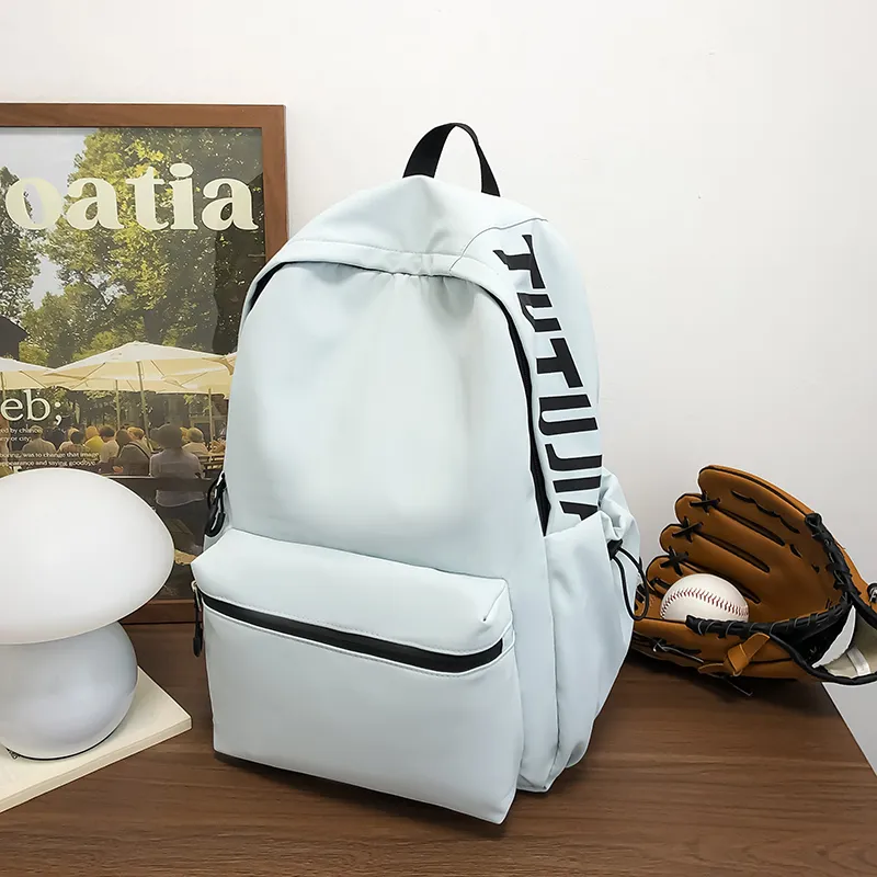 AIBAG Nylon Backpack Unisex White/Black/Blue/Pink-15