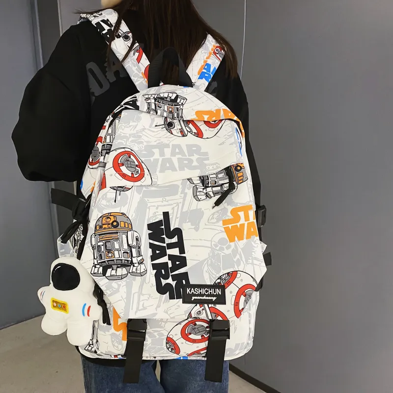 AIBAG Nylon Backpack Unisex White Orange/White Blue/White Gray/Black Blue/Black Gray-2