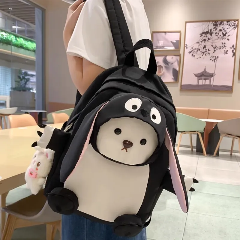 URBAN FOREST Nylon Backpack Regular Unisex Black/Pink/Dark Blue-2