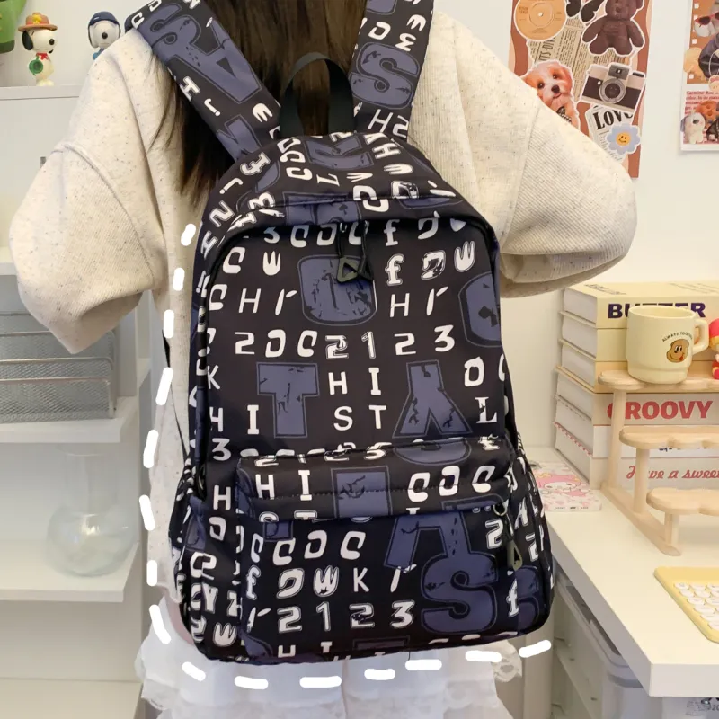 URBAN FOREST Composite Cloth Backpack Unisex Gray White/Ecru Black-1