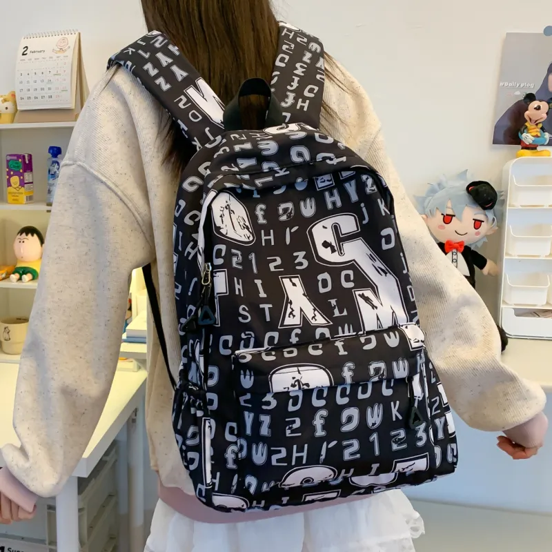 URBAN FOREST Composite Cloth Backpack Unisex Gray White/Ecru Black-18