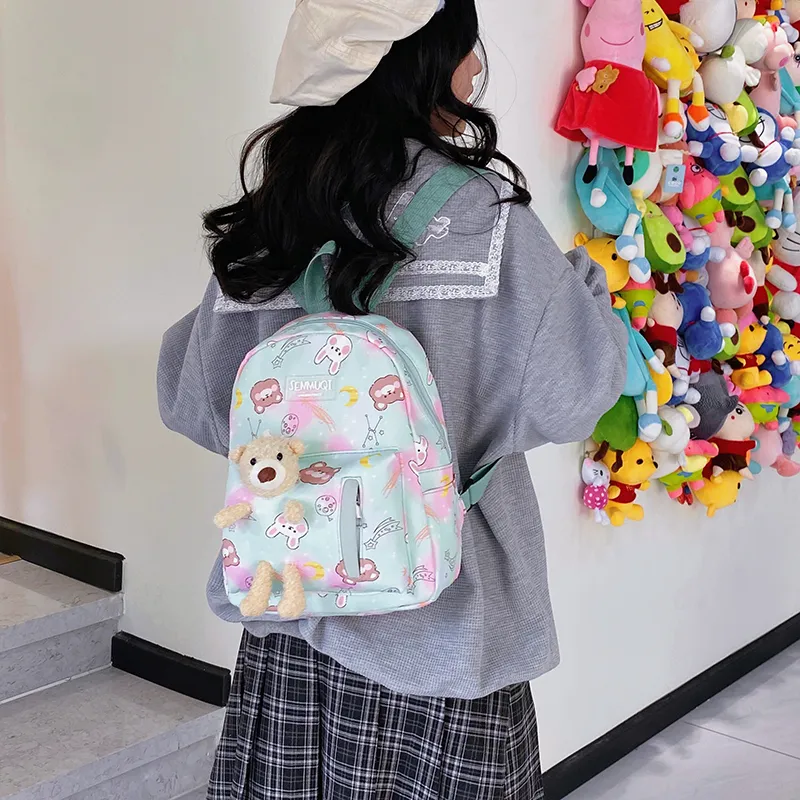 URBAN FOREST Nylon Backpack Women's Pink/Violet/Green/Blue/Black-21