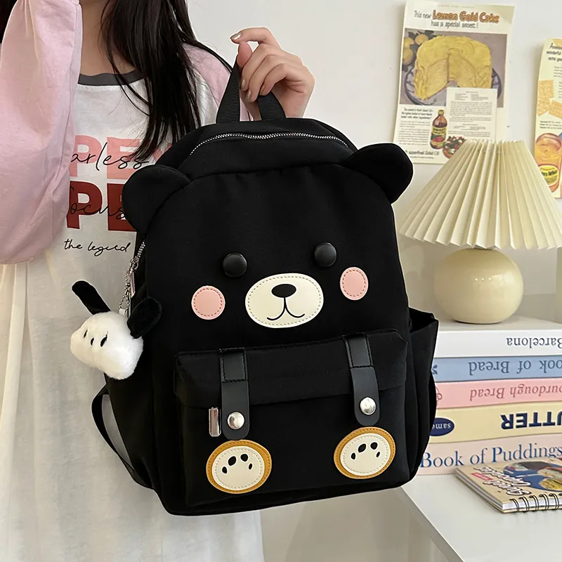 URBAN FOREST Nylon Backpack Women's White/Black/Brown-7