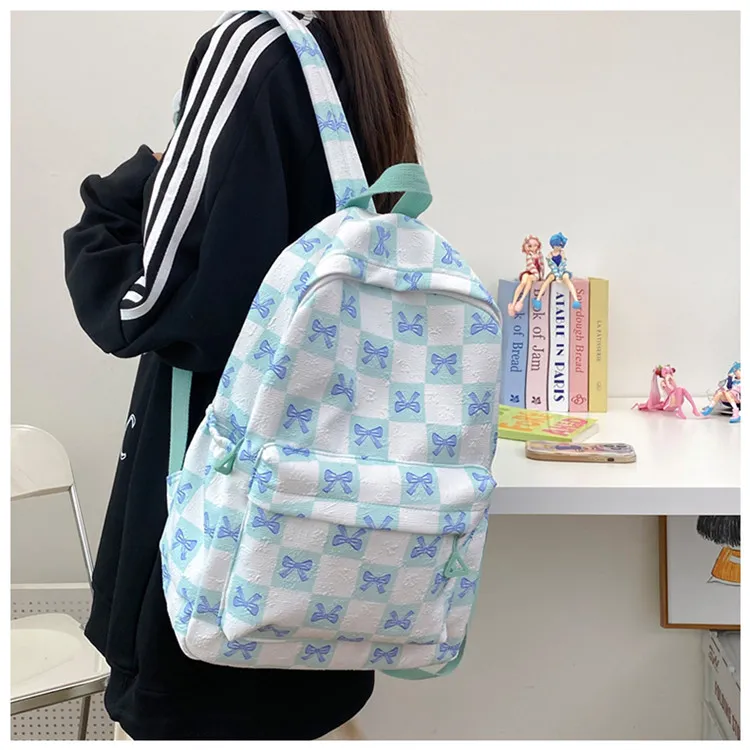 URBAN FOREST Nylon Backpack Unisex Black/Purple/Green/Blue-14