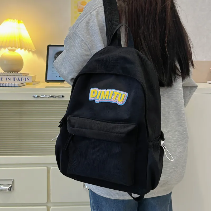 URBAN FOREST Nylon Backpack Unisex Blue/Gray/Black/Coffee-2