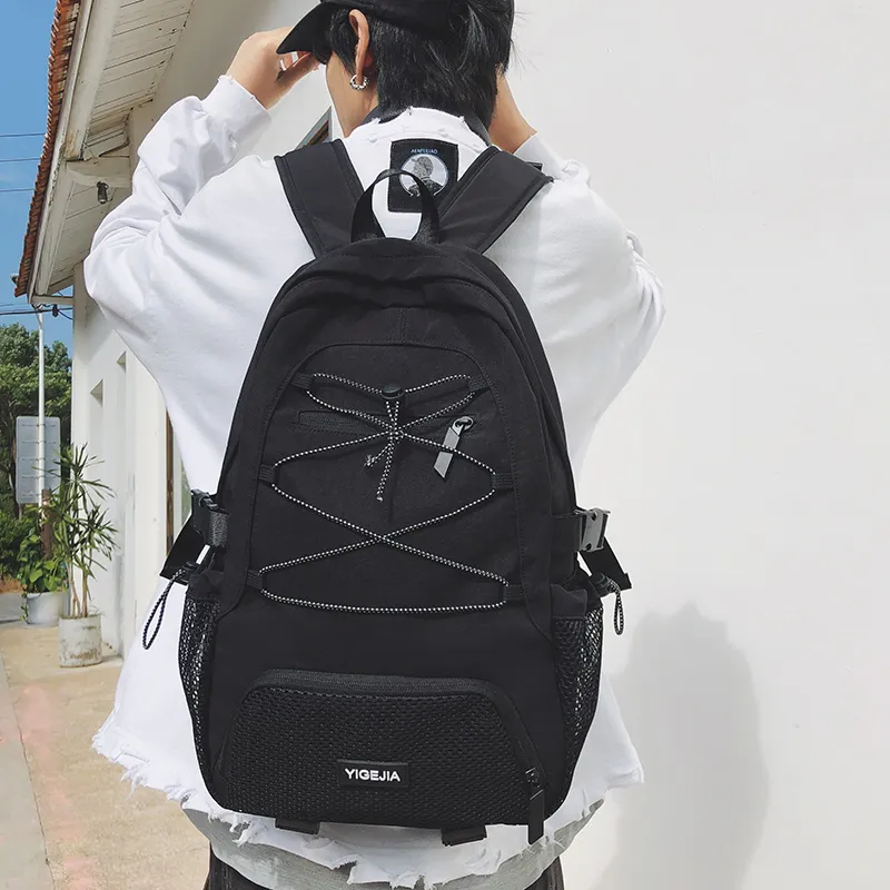 URBAN FOREST Nylon Backpack Unisex Light Green/Violet/Black/Ecru-15
