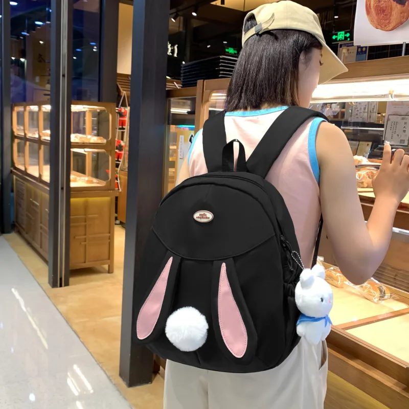 URBAN FOREST Nylon Backpack Unisex White/Black/Pink/Yellow/Blue-7