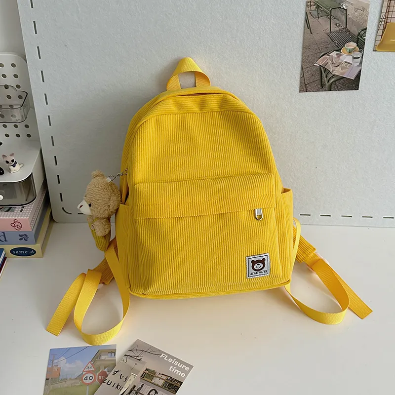 URBAN FOREST Corduroy Backpack Unisex Multicolor-23
