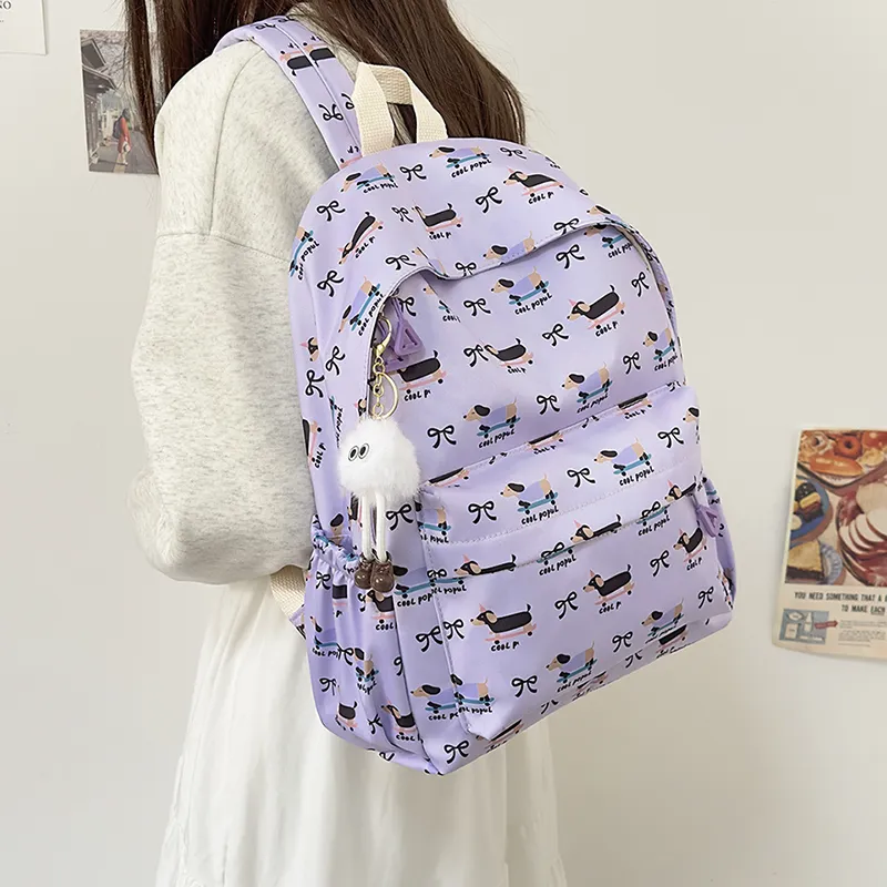 URBAN FOREST Nylon Backpack Women's White/Pink/Purple/Blue-15