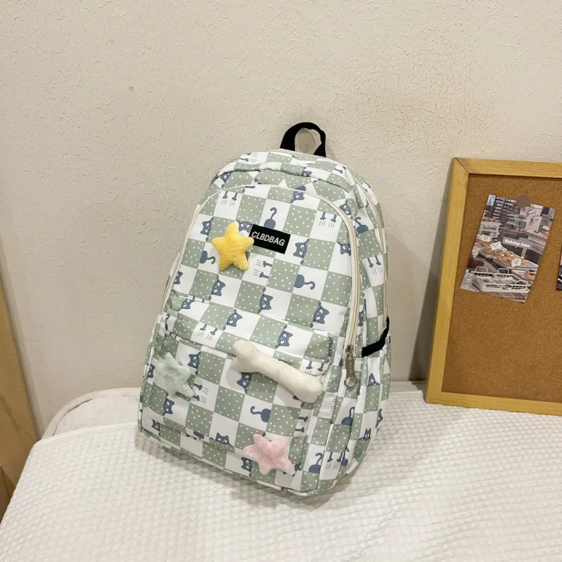 URBAN FOREST Nylon Backpack Women's Black/Pink/Khaki/Green-20