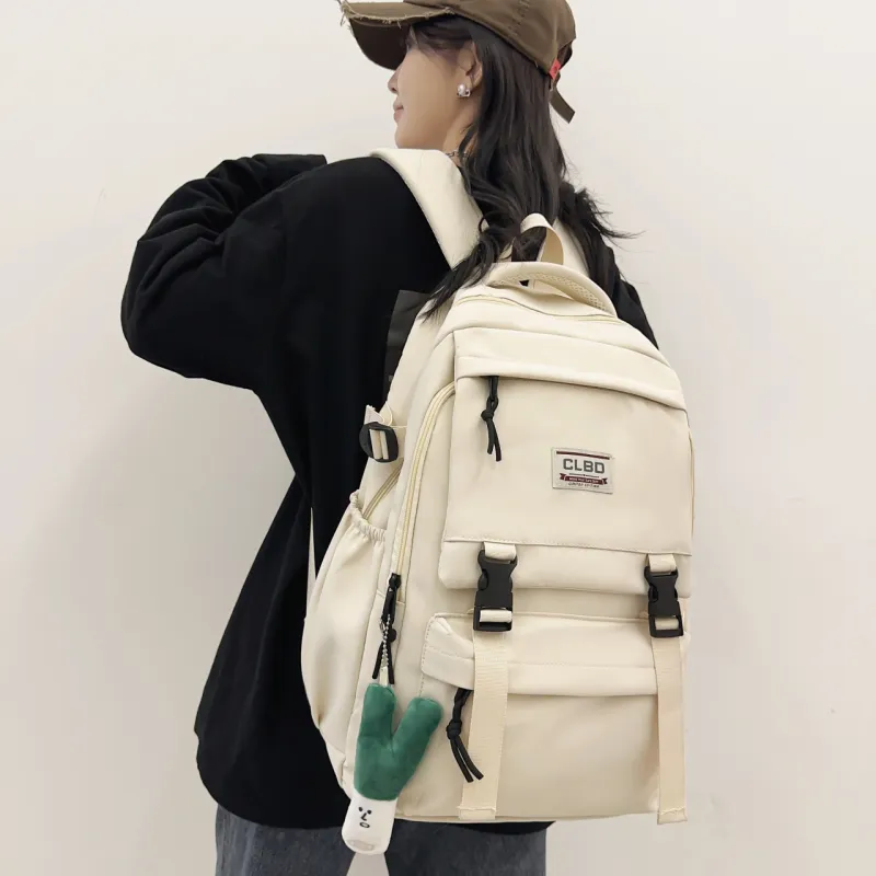 URBAN FOREST Nylon Backpack Regular Unisex White/Black/Red/Purple-2
